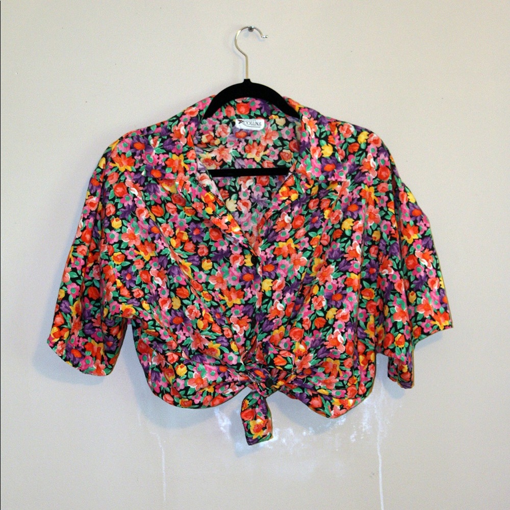 Cindy Collins Multicolor Floral Shirt